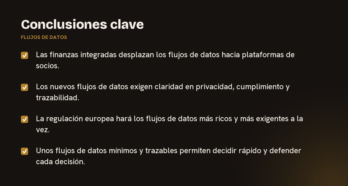 Conclusiones clave sobre flujos de datos, resumidas en 4 puntos