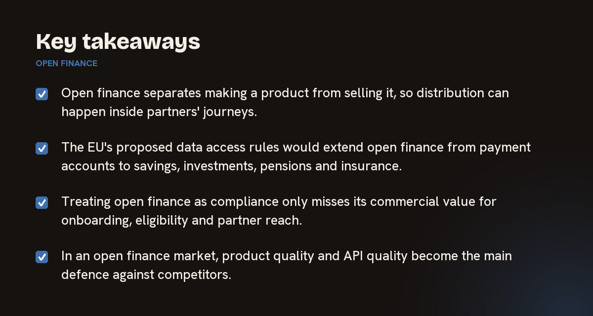 Key takeaways on open finance, summarised in 4 points