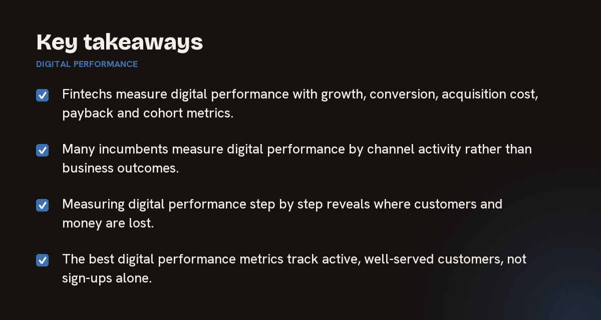 Key takeaways on digital performance, summarised in 4 points