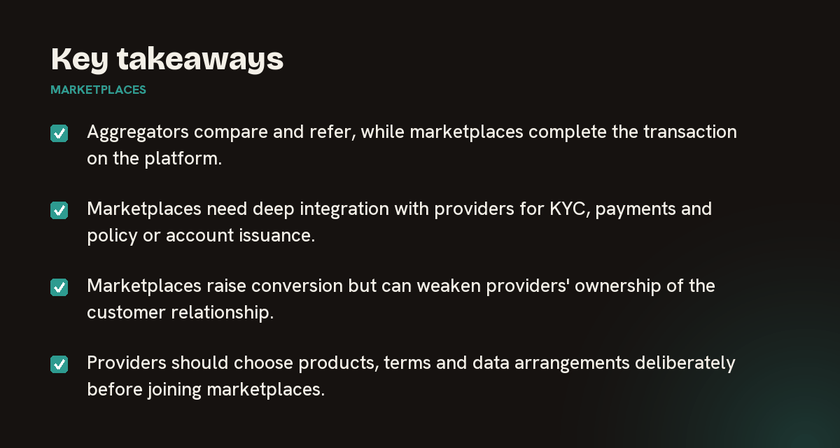 Key takeaways on marketplaces, summarised in 4 points