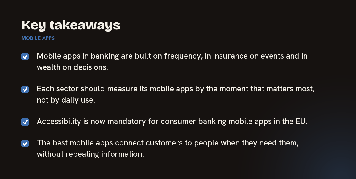 Key takeaways on mobile apps, summarised in 4 points