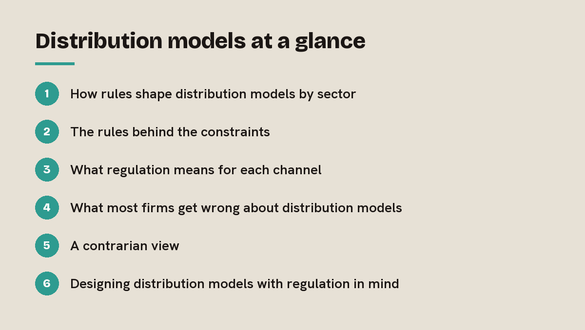 Distribution models at a glance: outline of the 6 sections in this answer