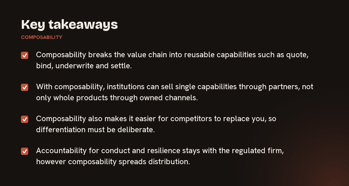 Key takeaways on composability, summarised in 4 points
