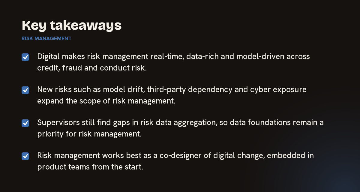 Key takeaways on risk management, summarised in 4 points