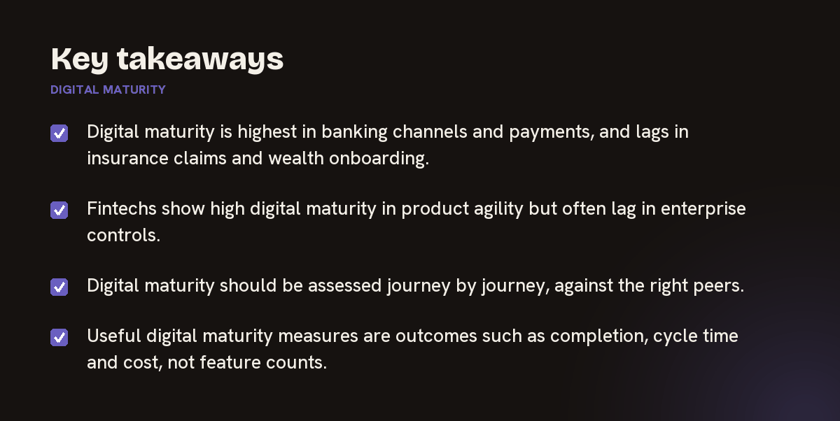 Key takeaways on digital maturity, summarised in 4 points