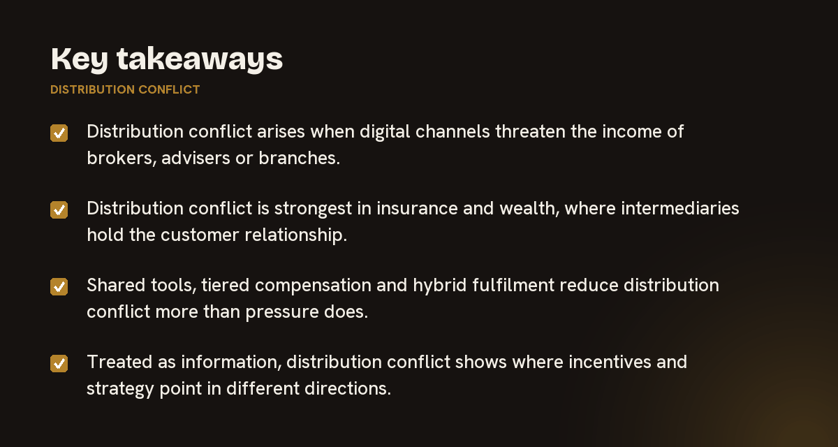 Key takeaways on distribution conflict, summarised in 4 points