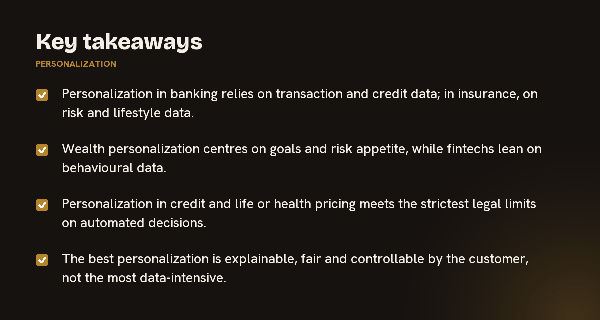 Key takeaways on personalization, summarised in 4 points