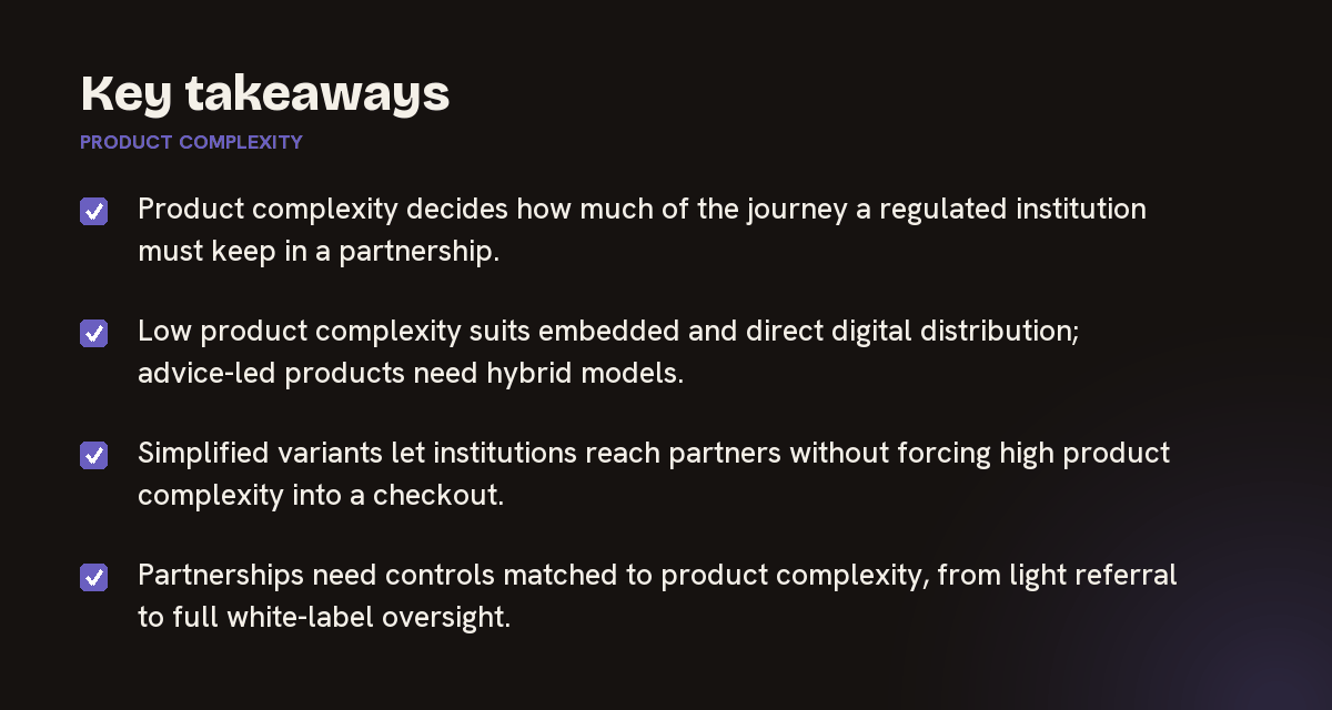 Key takeaways on product complexity, summarised in 4 points