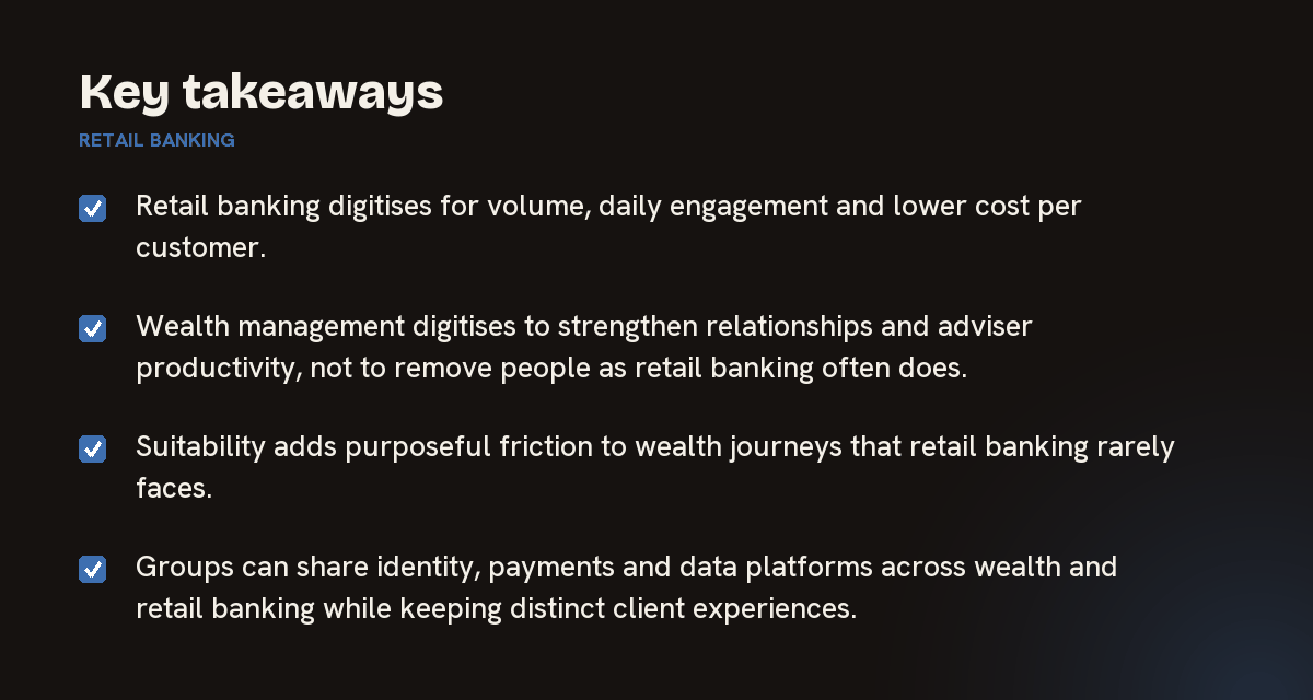 Key takeaways on retail banking, summarised in 4 points