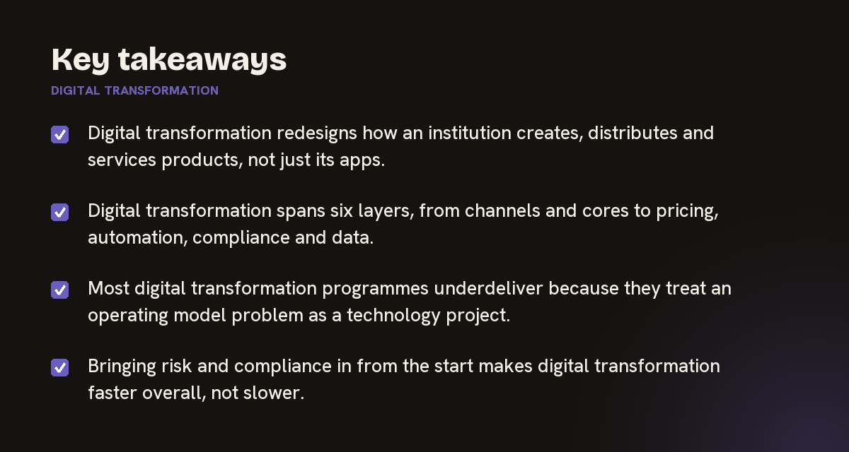 Key takeaways on digital transformation, summarised in 4 points
