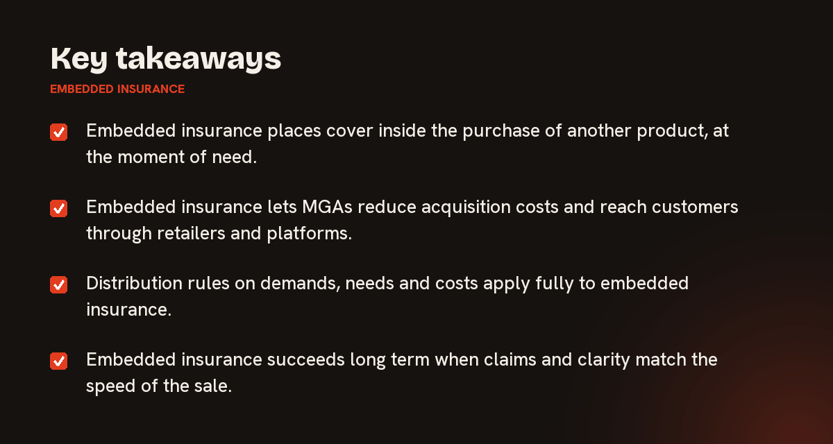 Key takeaways on embedded insurance, summarised in 4 points