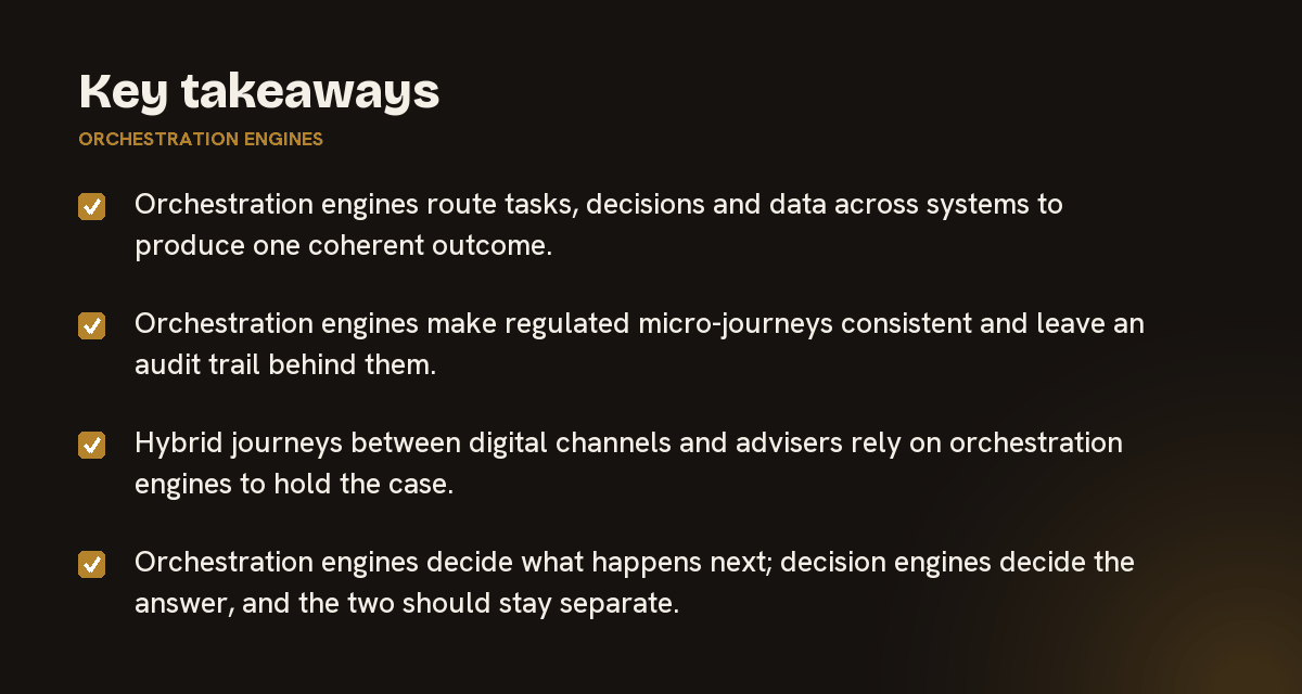 Key takeaways on orchestration engines, summarised in 4 points