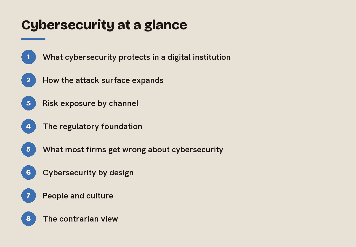 Cybersecurity at a glance: outline of the 8 sections in this answer