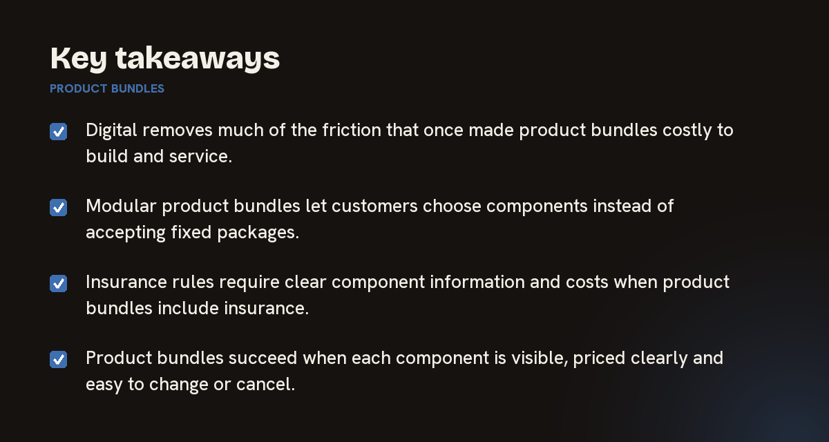 Key takeaways on product bundles, summarised in 4 points