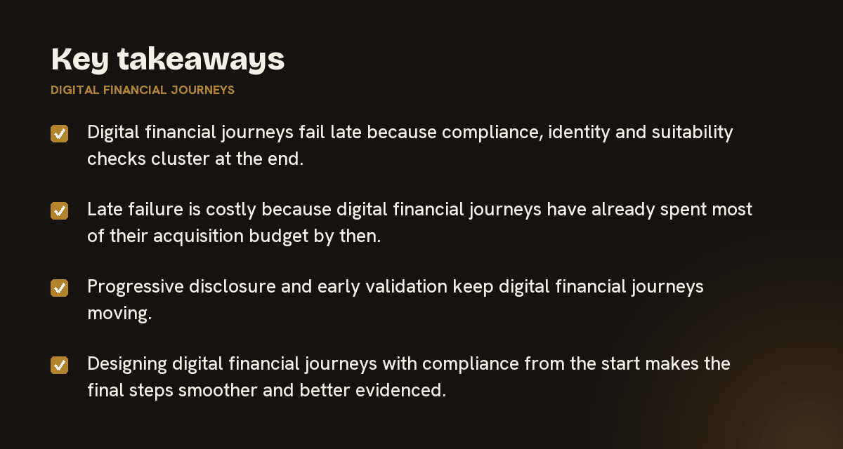 Key takeaways on digital financial journeys, summarised in 4 points