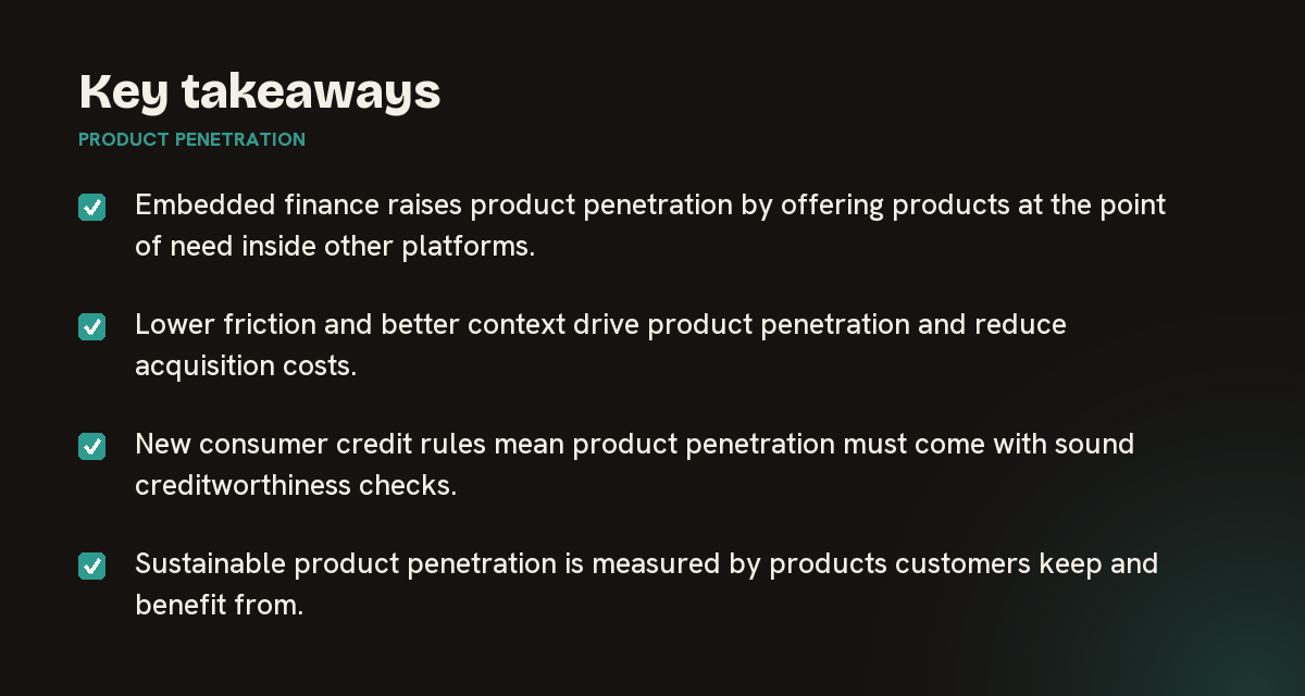 Key takeaways on product penetration, summarised in 4 points