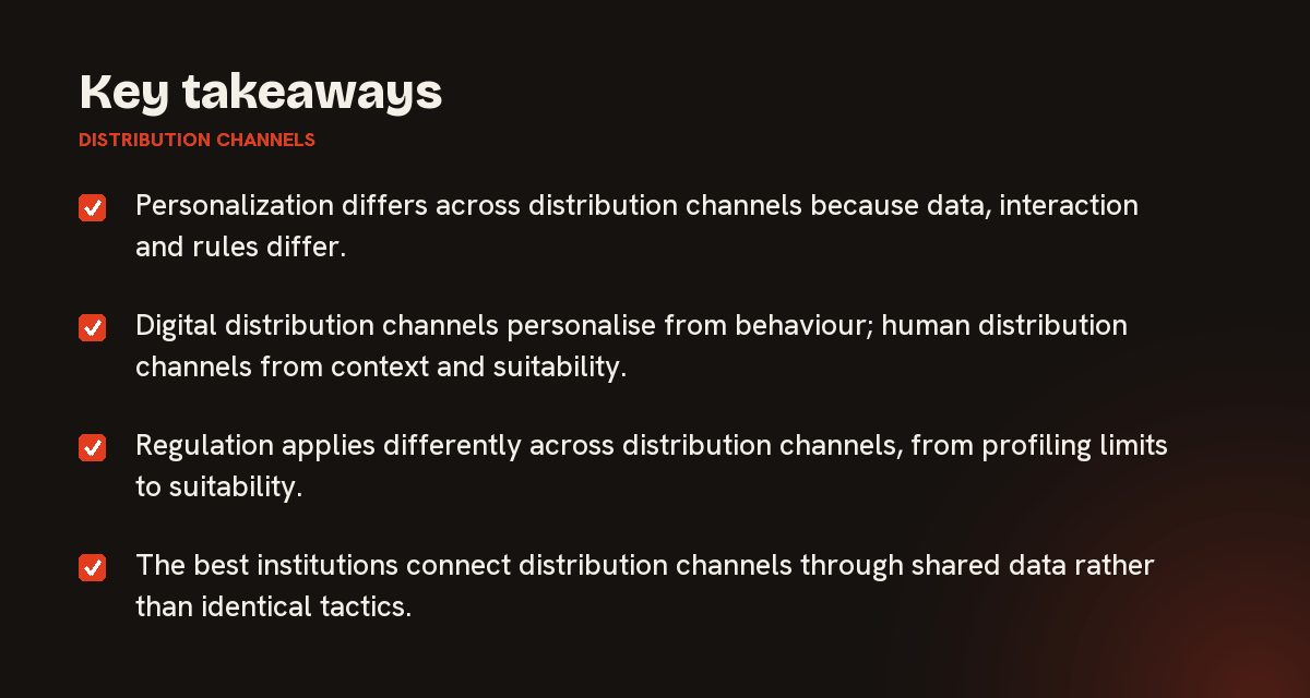 Key takeaways on distribution channels, summarised in 4 points