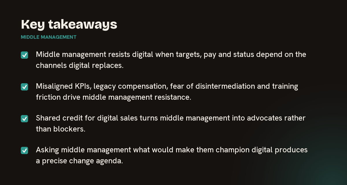 Key takeaways on middle management, summarised in 4 points
