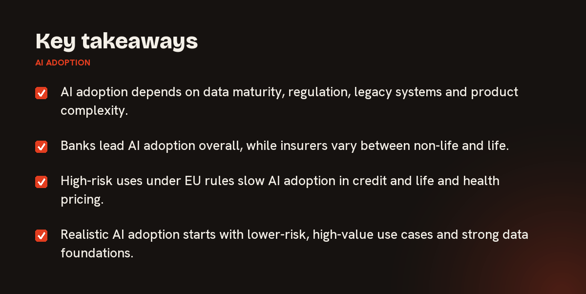 Key takeaways on AI adoption, summarised in 4 points