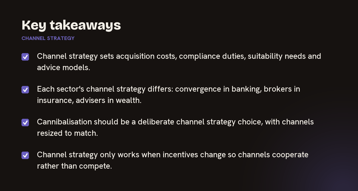 Key takeaways on channel strategy, summarised in 4 points