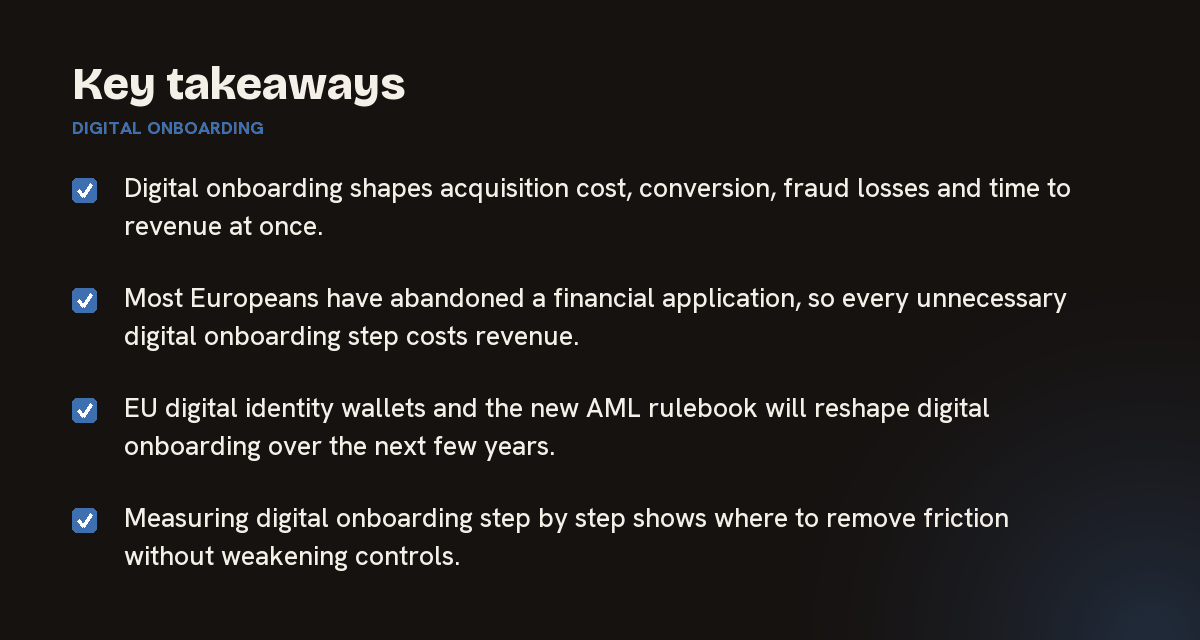 Key takeaways on digital onboarding, summarised in 4 points