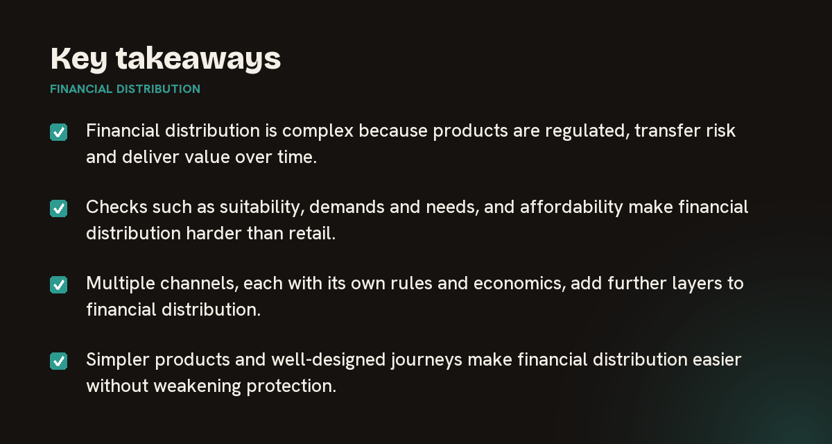 Key takeaways on financial distribution, summarised in 4 points